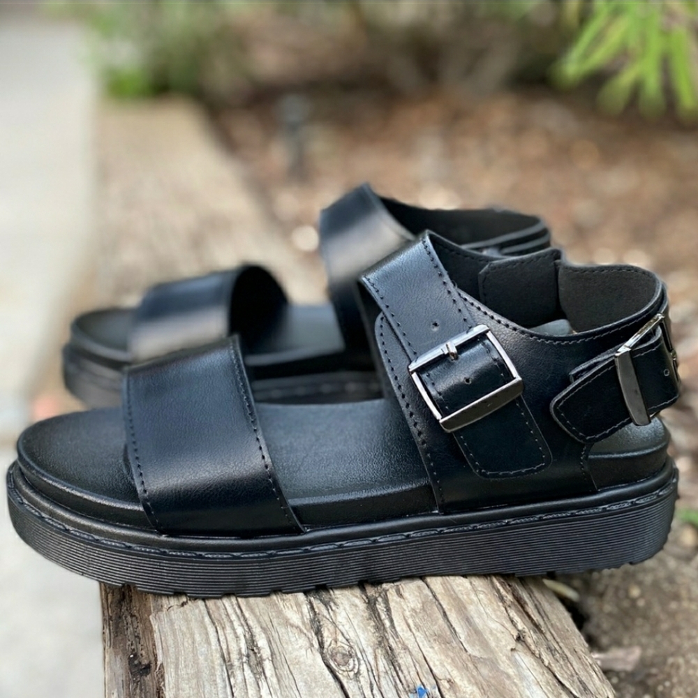 Black 90's Grunge Style Chunky Sandals *NEW* - Picture 3 of 3